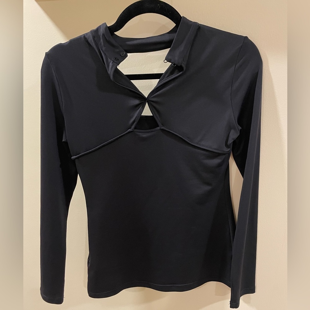 Anne Fontaine long sleeve cut out elegant shirt size M